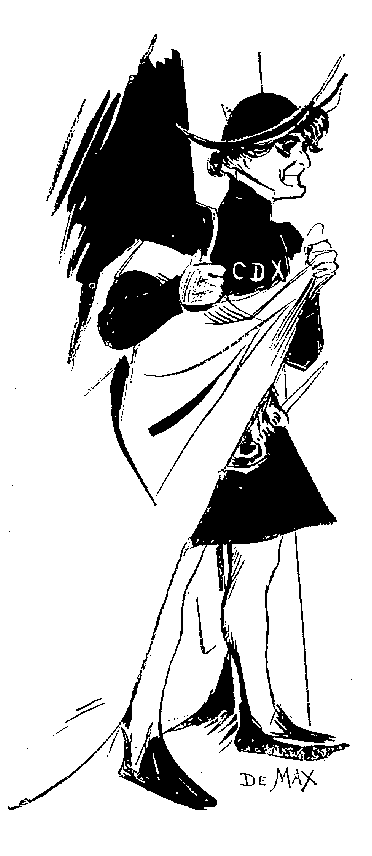 Édouard de Max dans le rôle d'Homodei, dans Angelo, tyran de Padoue, vu par Lourdey en 1905