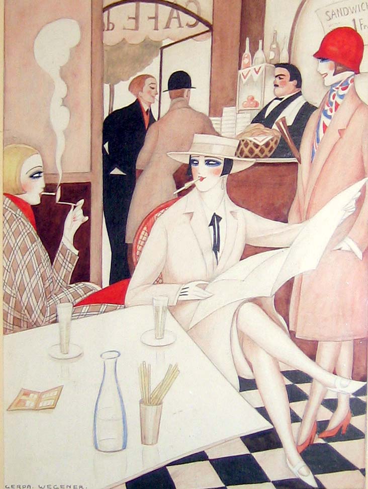 Cafe” by Gerda Wegener, c. 1925