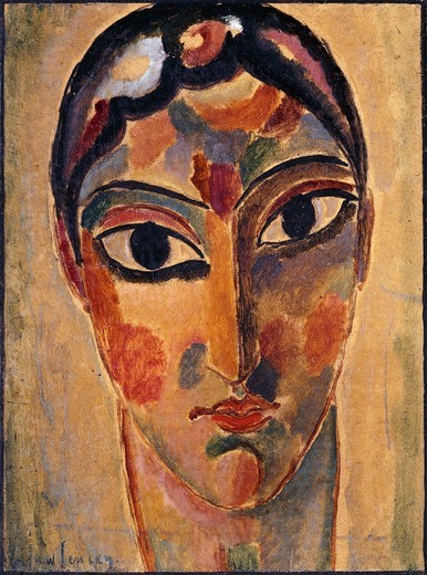 Mystical Head: Head Ascona; Mystischer Kopf: Asconeser Kopf. Alexej von Jawlensky (1864-1941). Oil on board. Painted in 1918. 40 x 29.7cm.