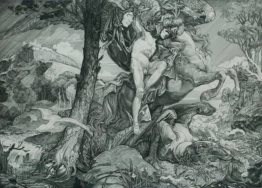 JOHANNES AARTS, Perseo con la testa di Medusa, 1904, incisione